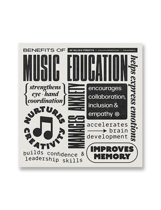 Benefits of Music Education Poster, Cream