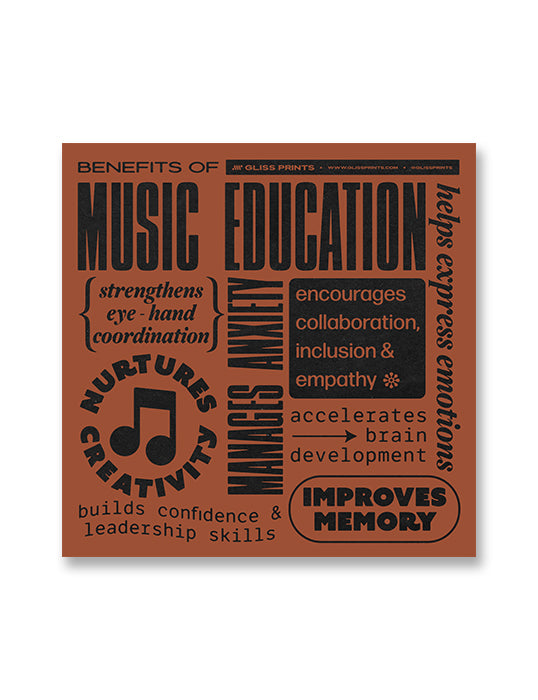 Benefits of Music Education Poster, Red