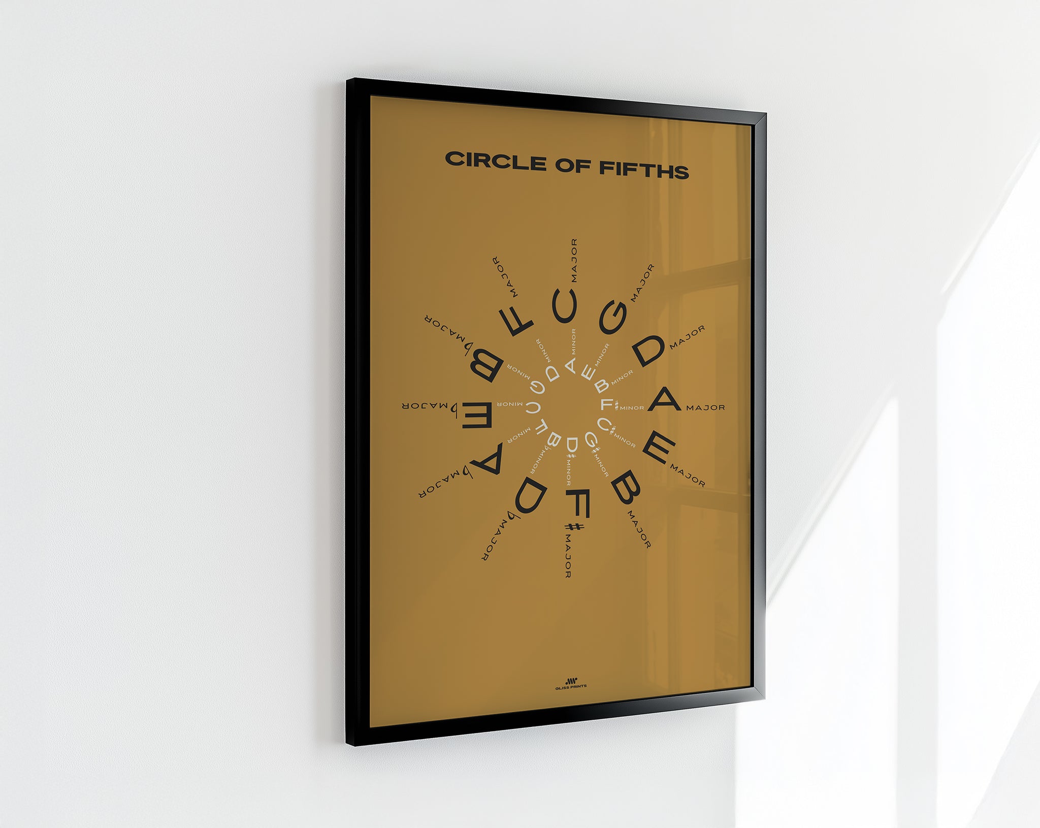 Circle of Fifths Poster, Yellow