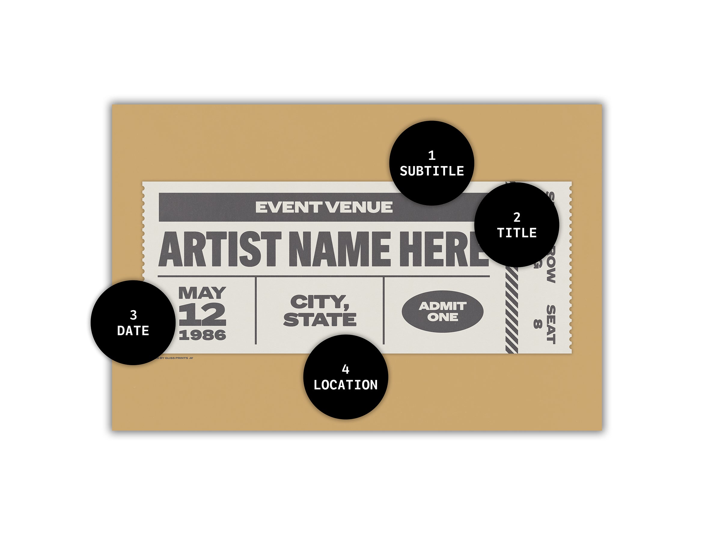 Custom Concert Ticket Stub Poster