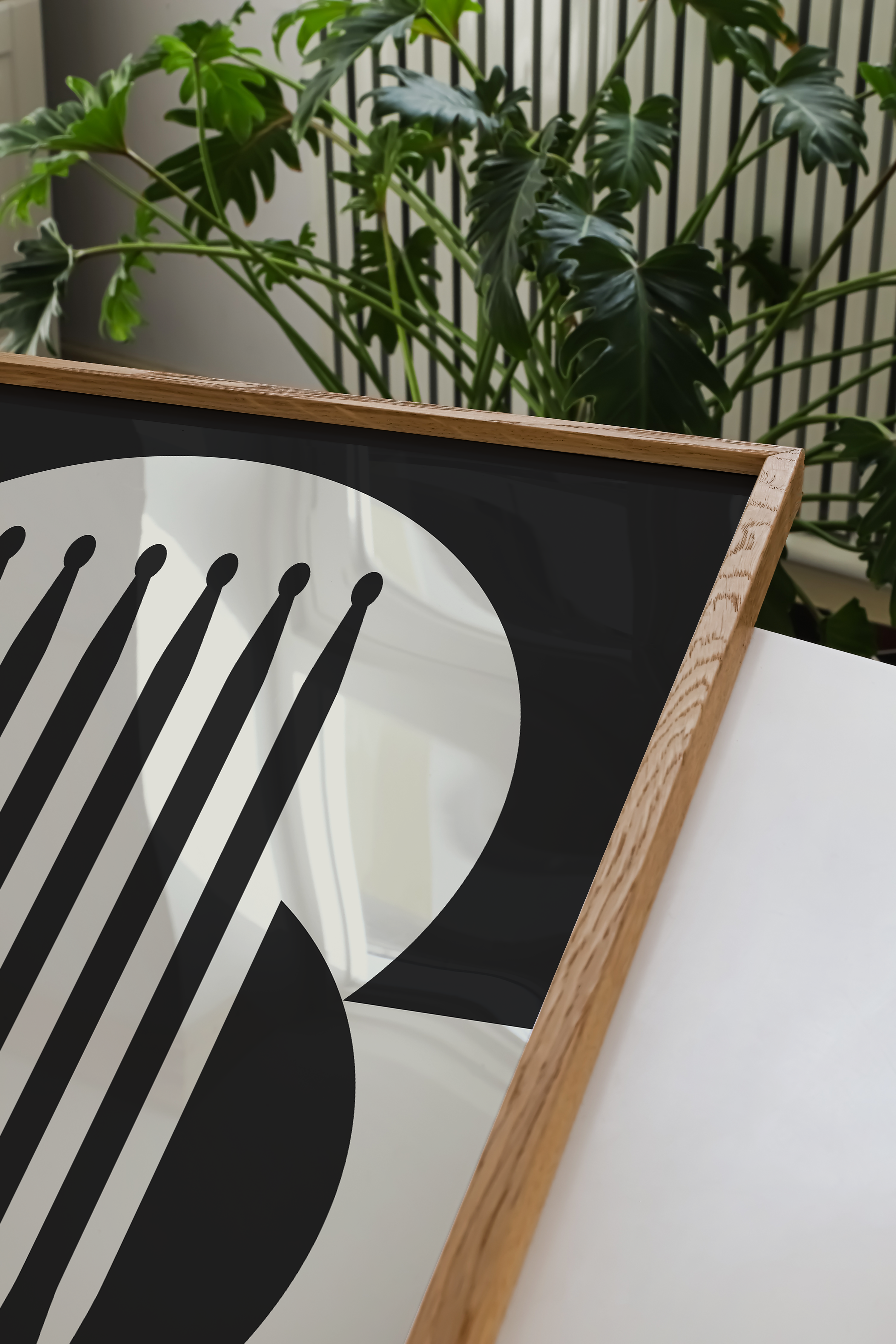 Drum Sticks Minimal Poster, Cream