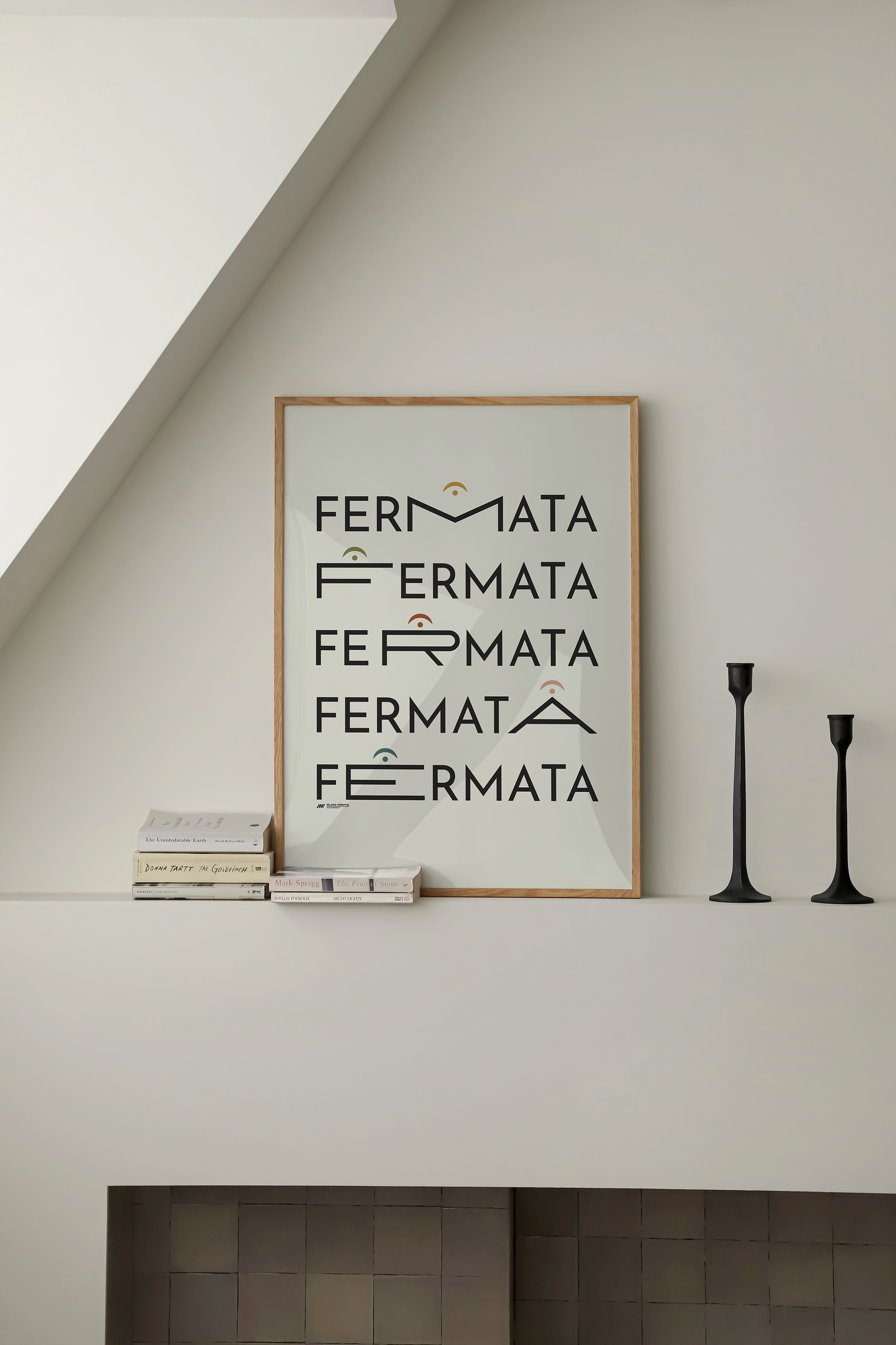 Fermata Typography Print, Cream