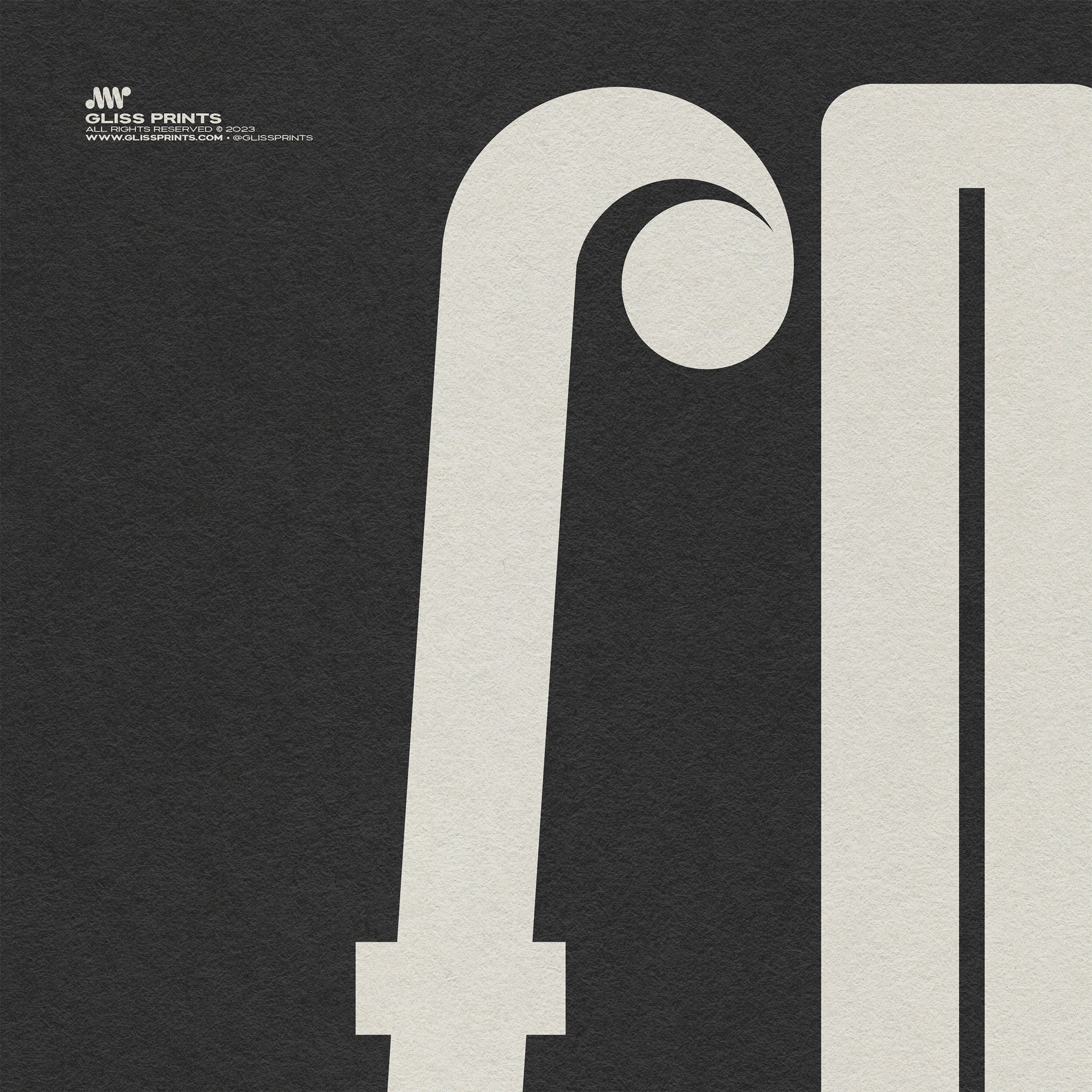 Forte Typography Music Poster, Black