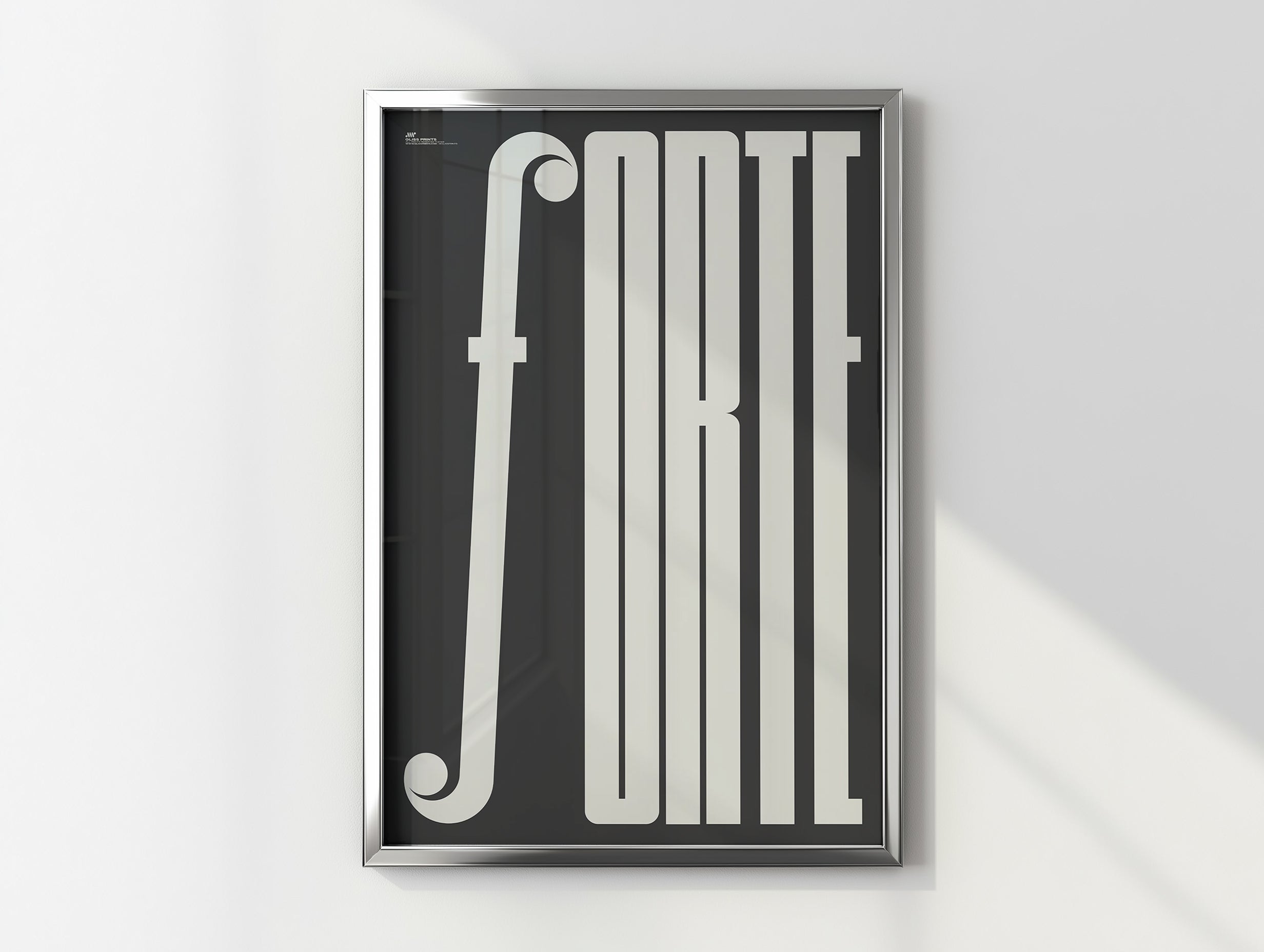 Forte Typography Music Poster, Black