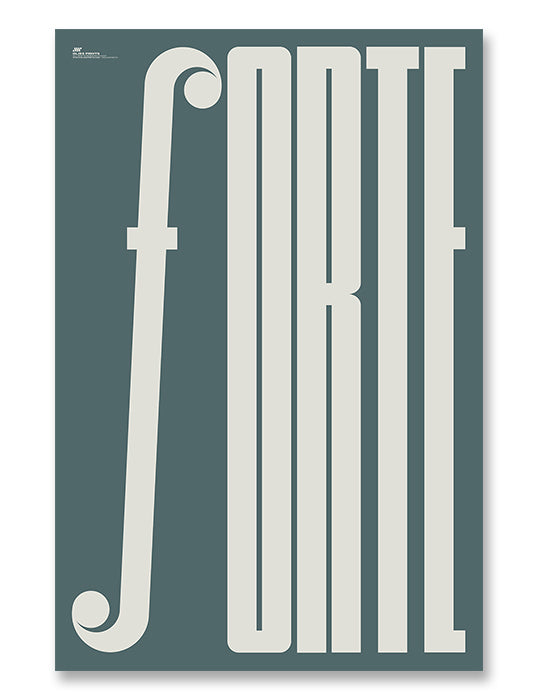 Forte Typography Music Poster, Blue