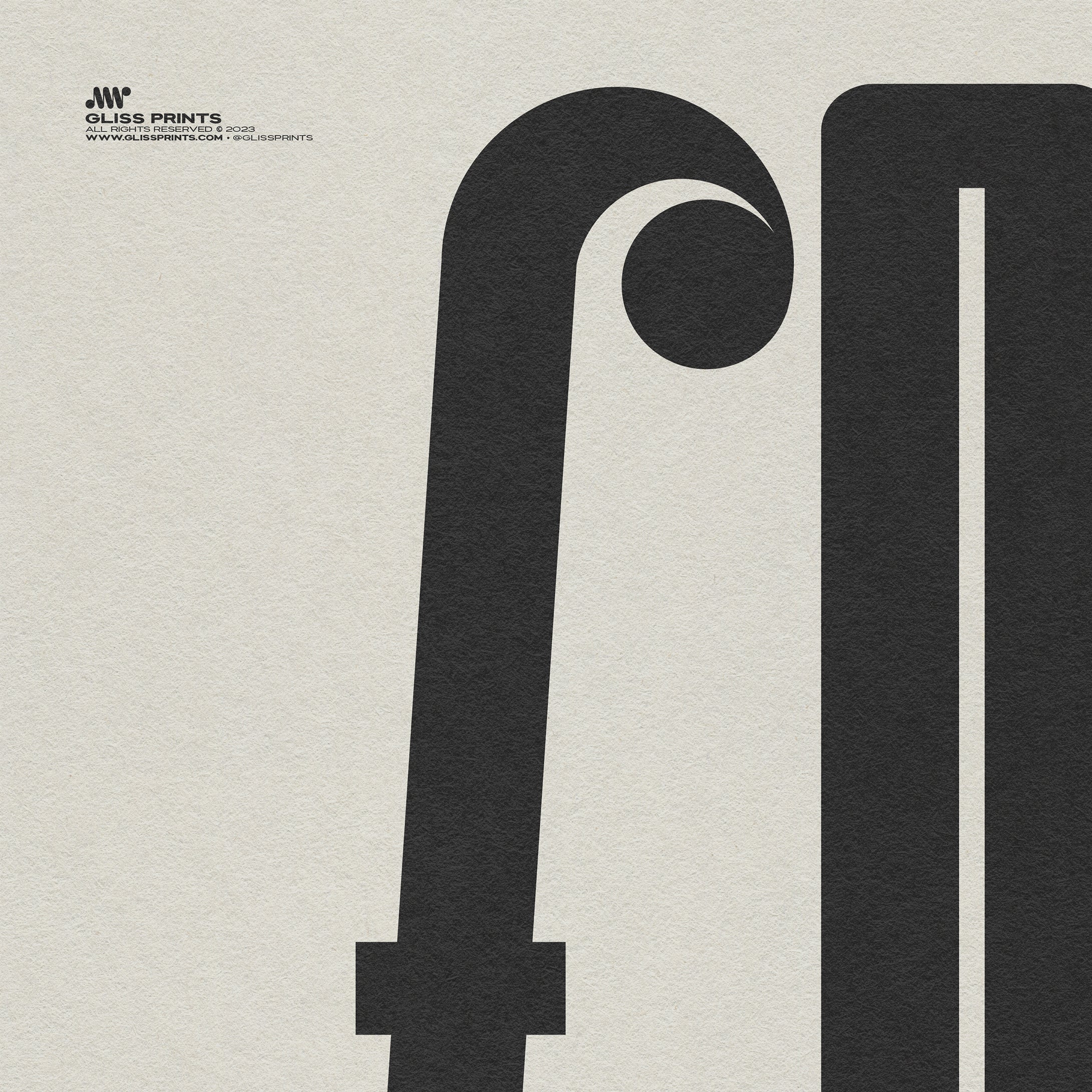 Forte Typography Music Poster, Cream