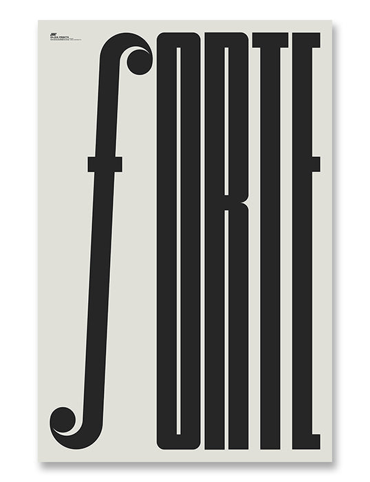 Forte Typography Music Poster, Cream