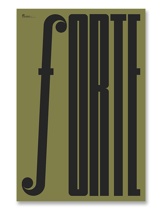 Forte Typography Music Poster, Green