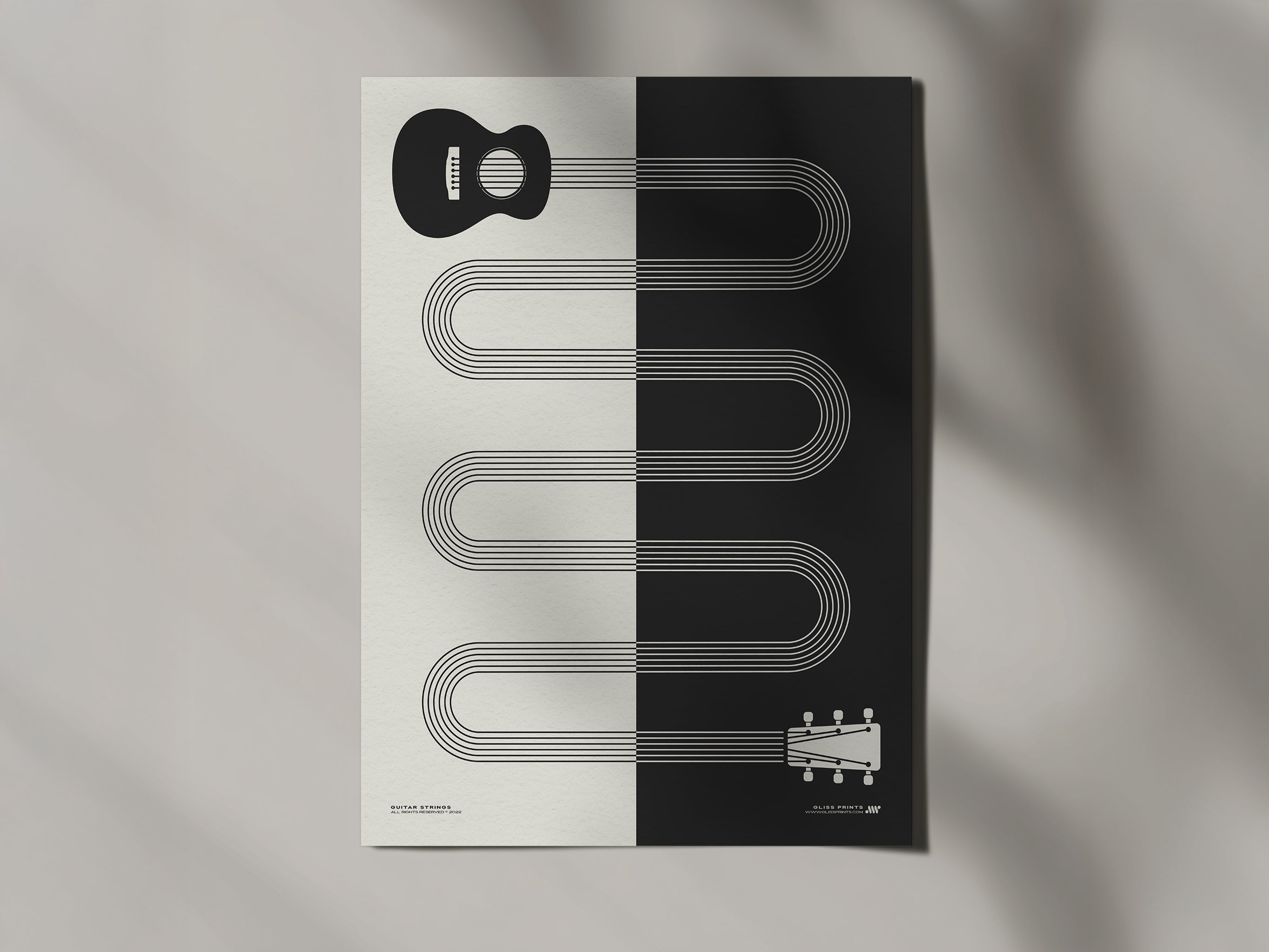 Guitar Strings Print, Cream