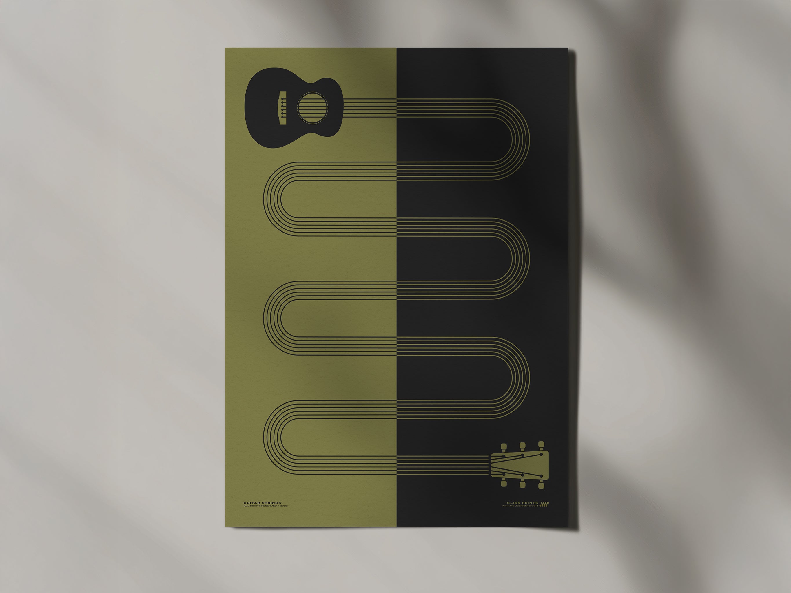 Guitar Strings Print, Green
