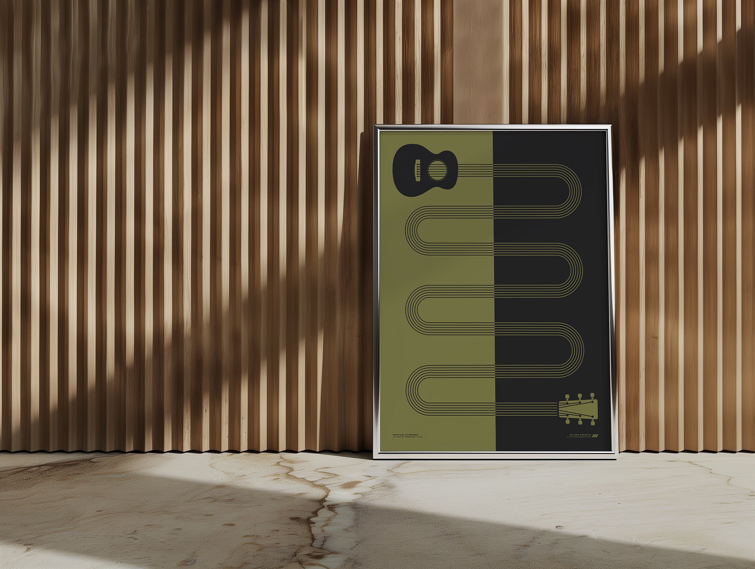 Guitar Strings Print, Green