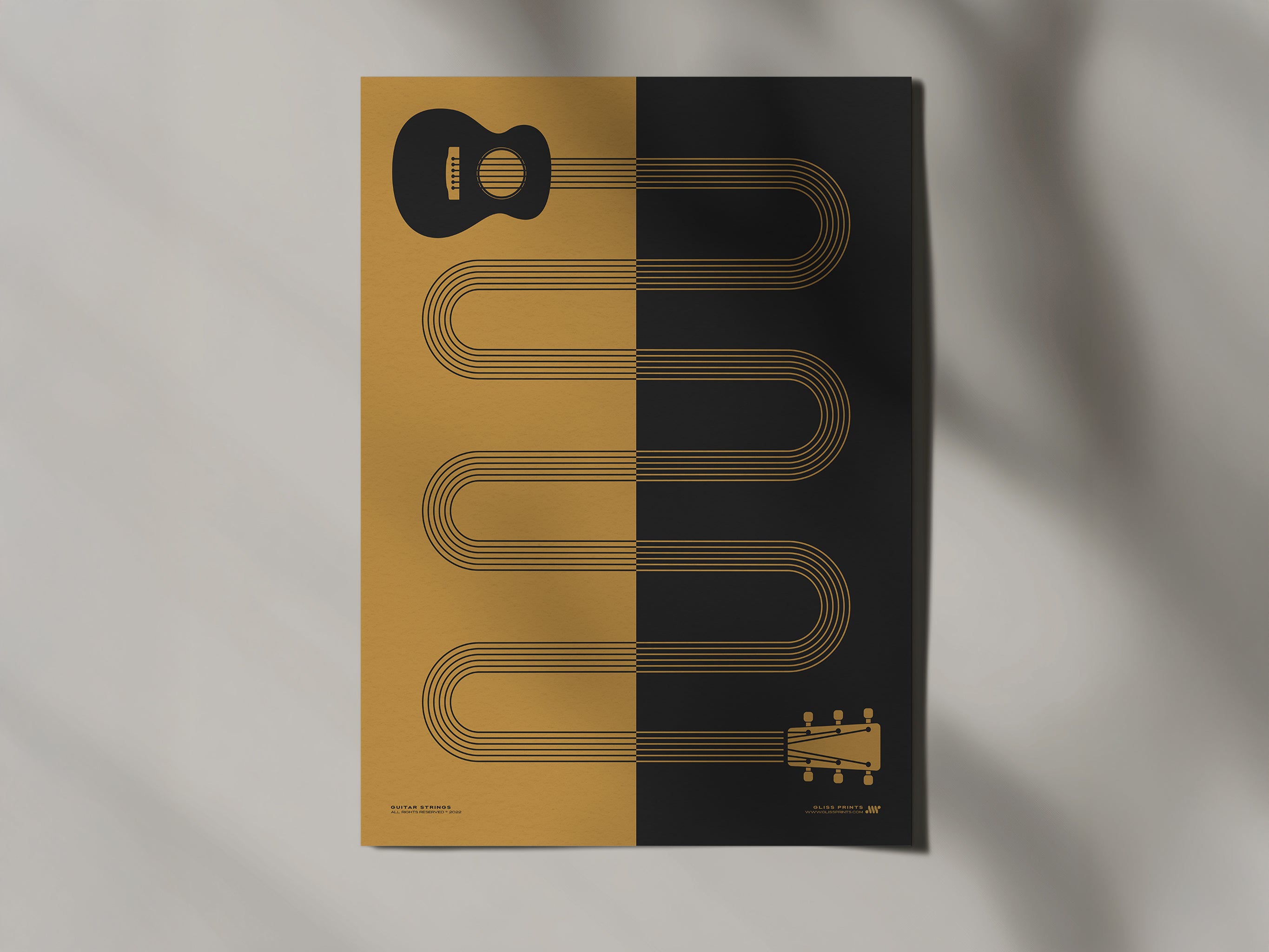 Guitar Strings Print, Yellow