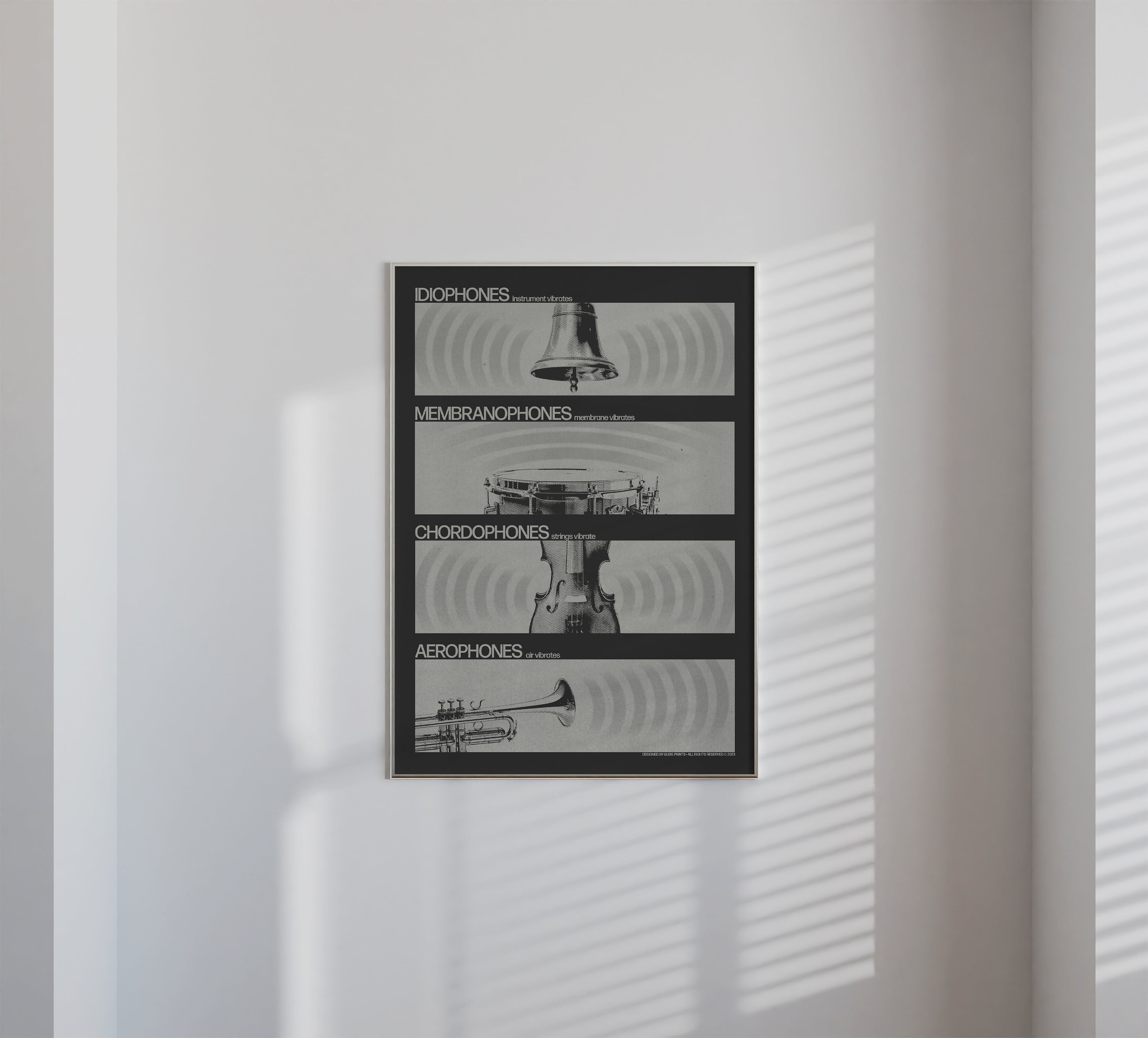 Music Instrument Classification Art Print, Ethnomusicology Poster