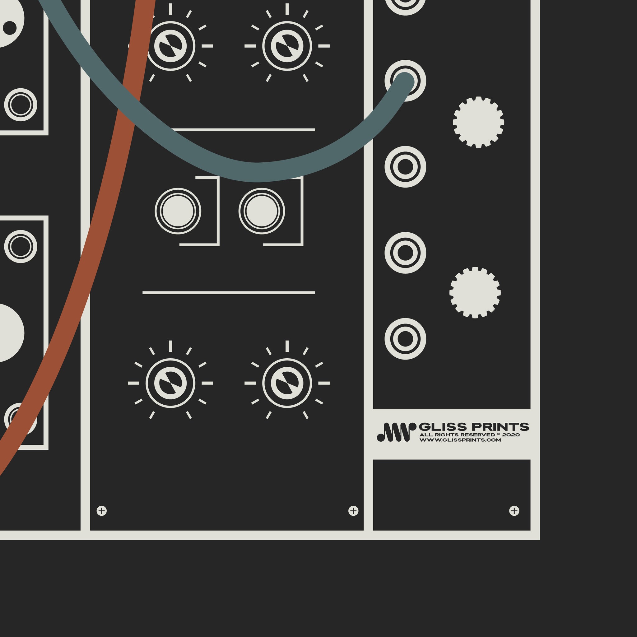 Modular Synthesizer Poster, Eurorack Inspired Print, Black