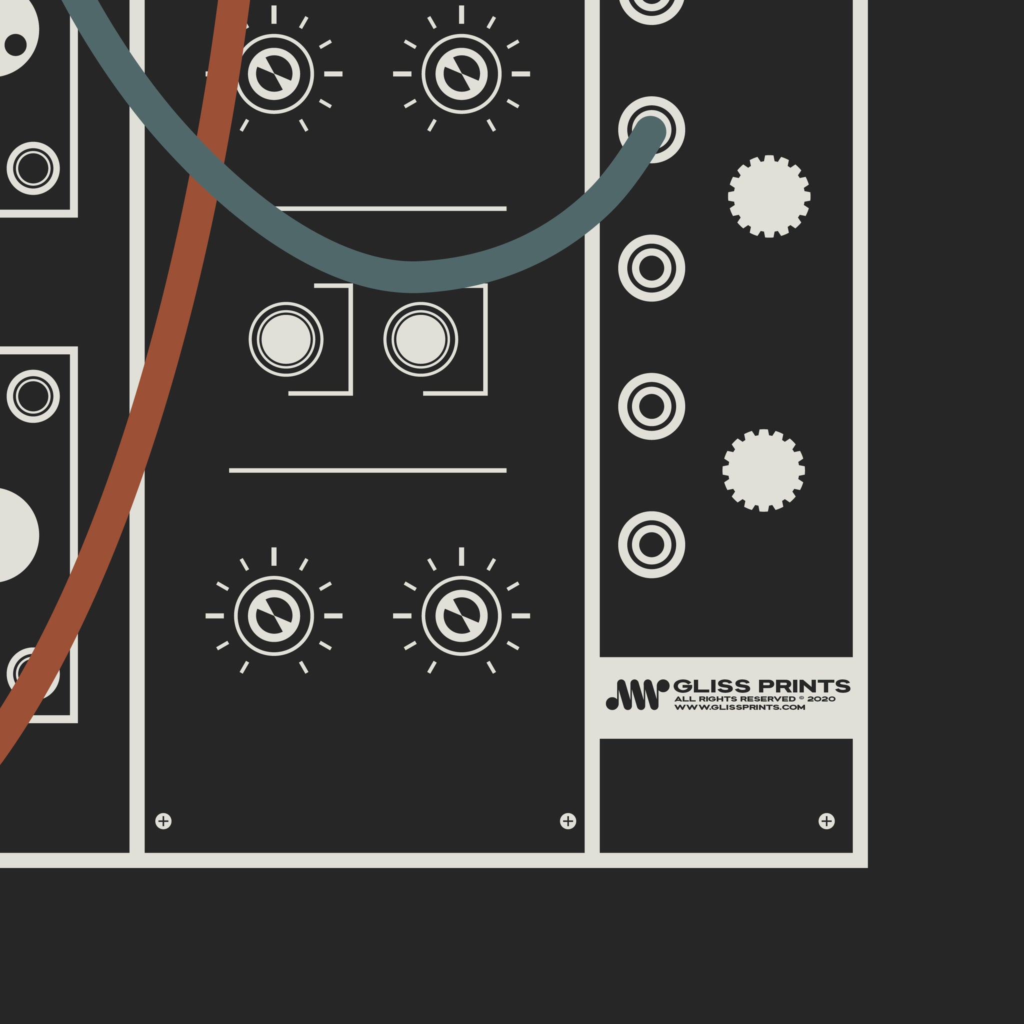 Modular Synthesizer Poster, Eurorack Inspired Print, Black – Gliss Prints