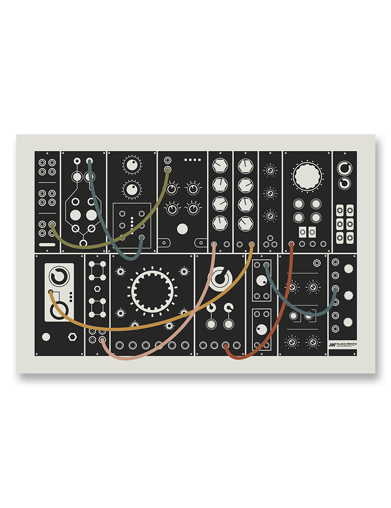 Modular Synthesizer Poster, Eurorack Inspired Print, Cream