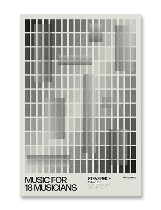 Music for 18 Musicians by Steve Reich Concert Poster