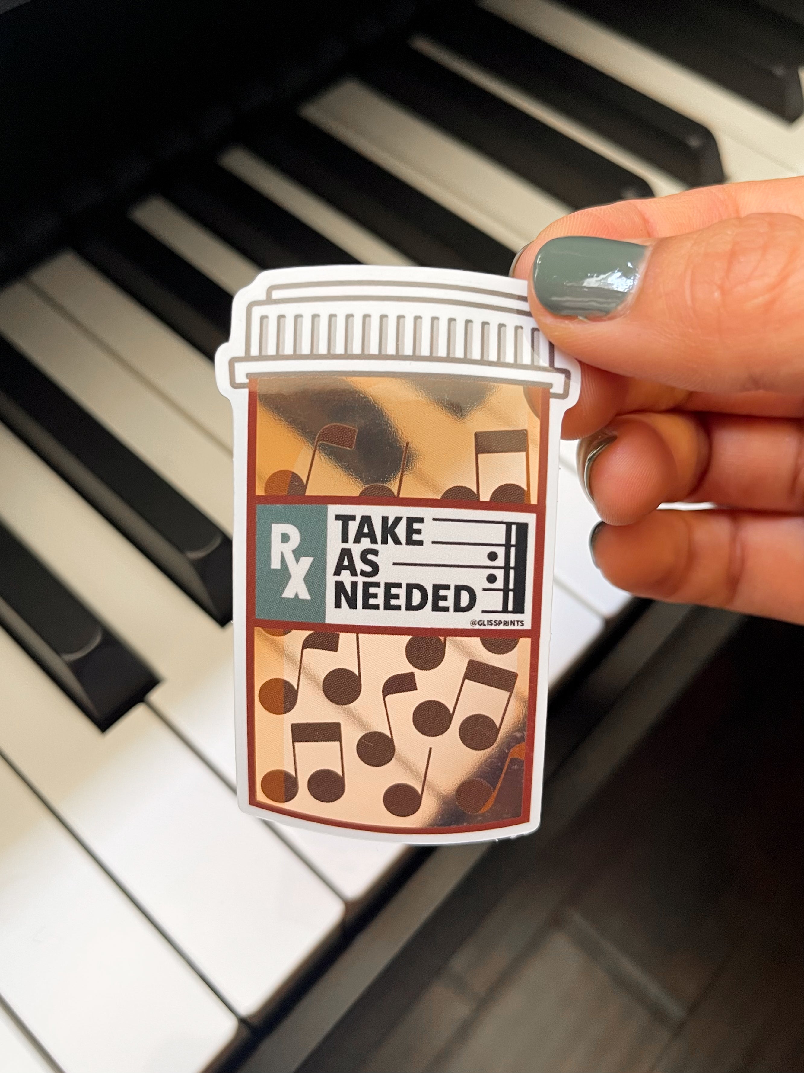 Music Is Medicine Pill Bottle Sticker