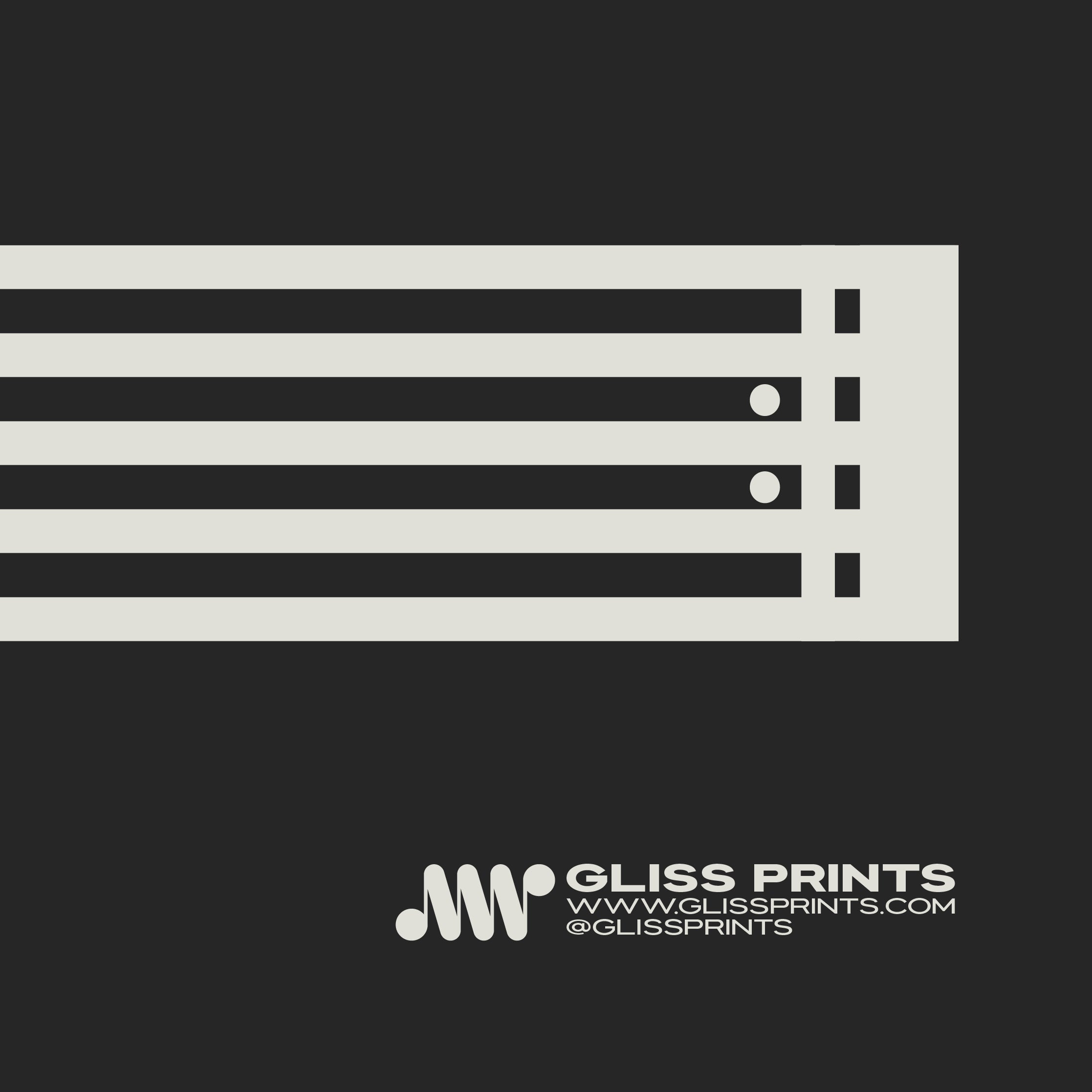 Music Staff Repeat Sign Print, Cream