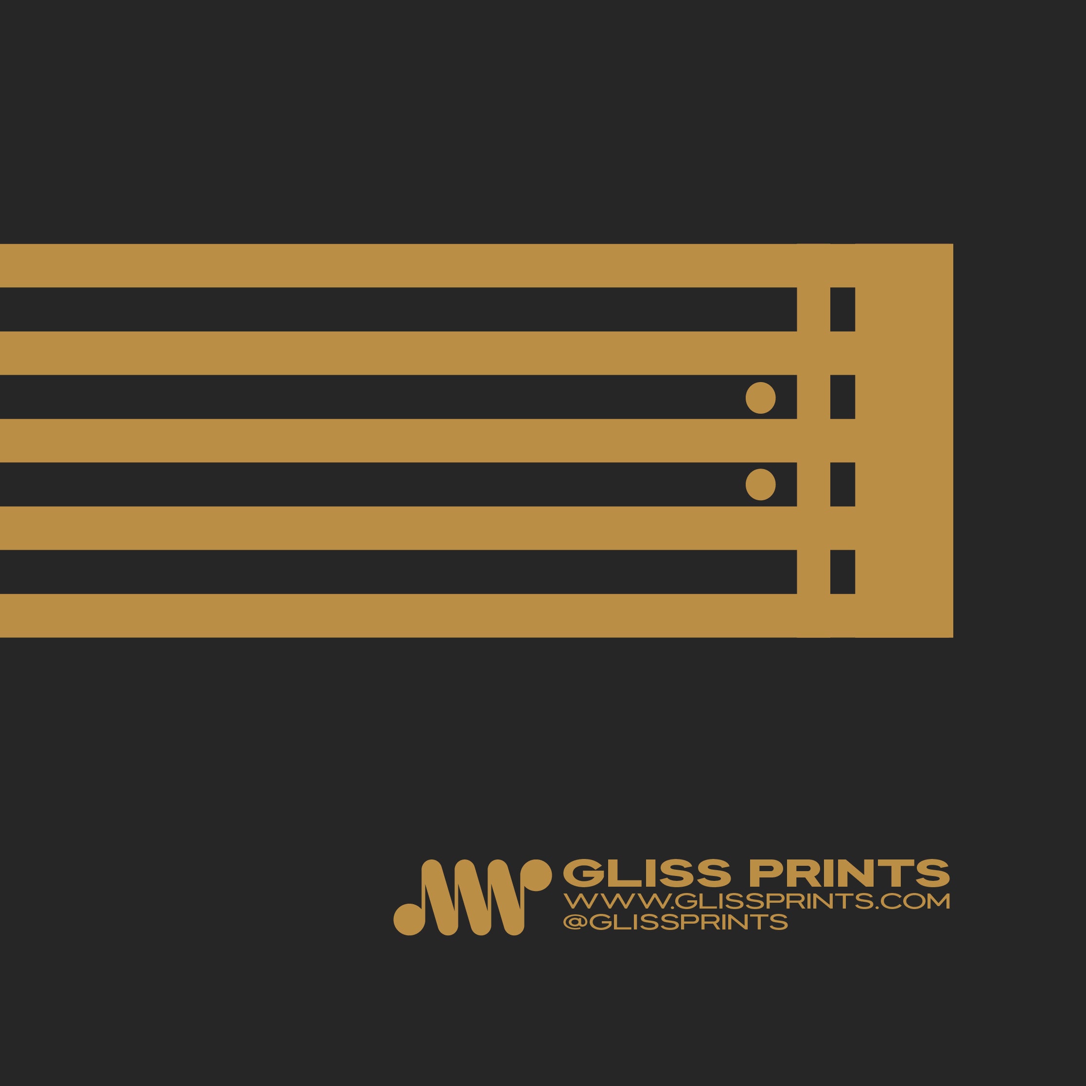 Music Staff Repeat Sign Print, Yellow