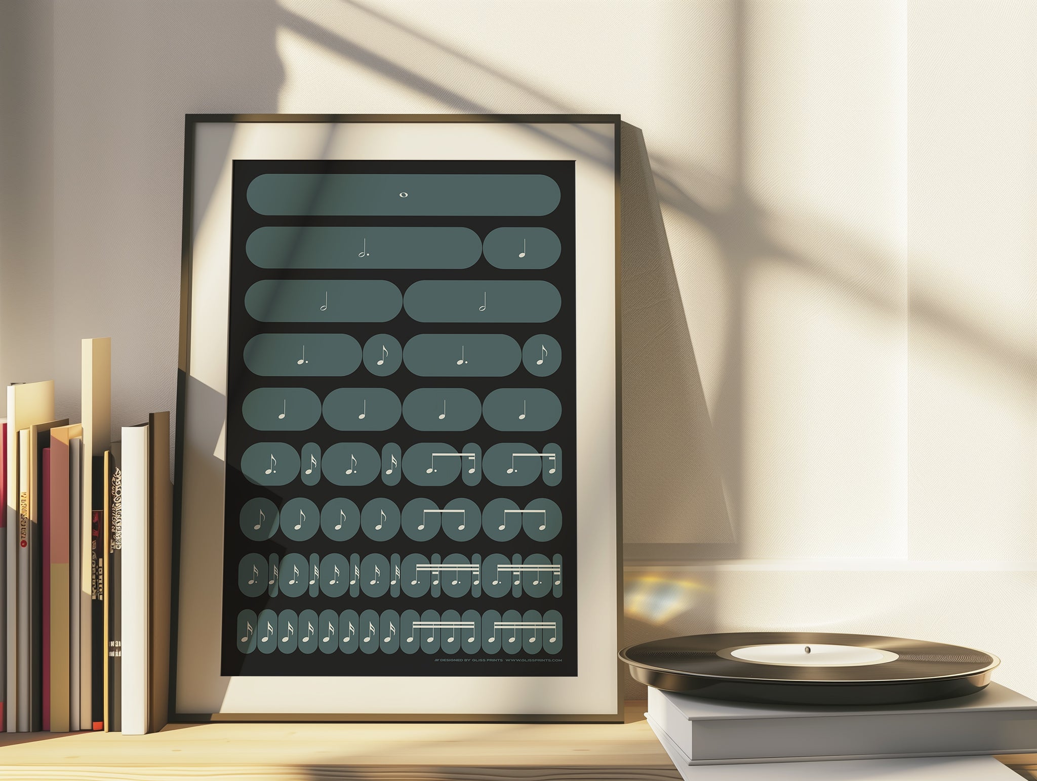 Music Rhythm Note Value Poster | Beat Breakdown | Black