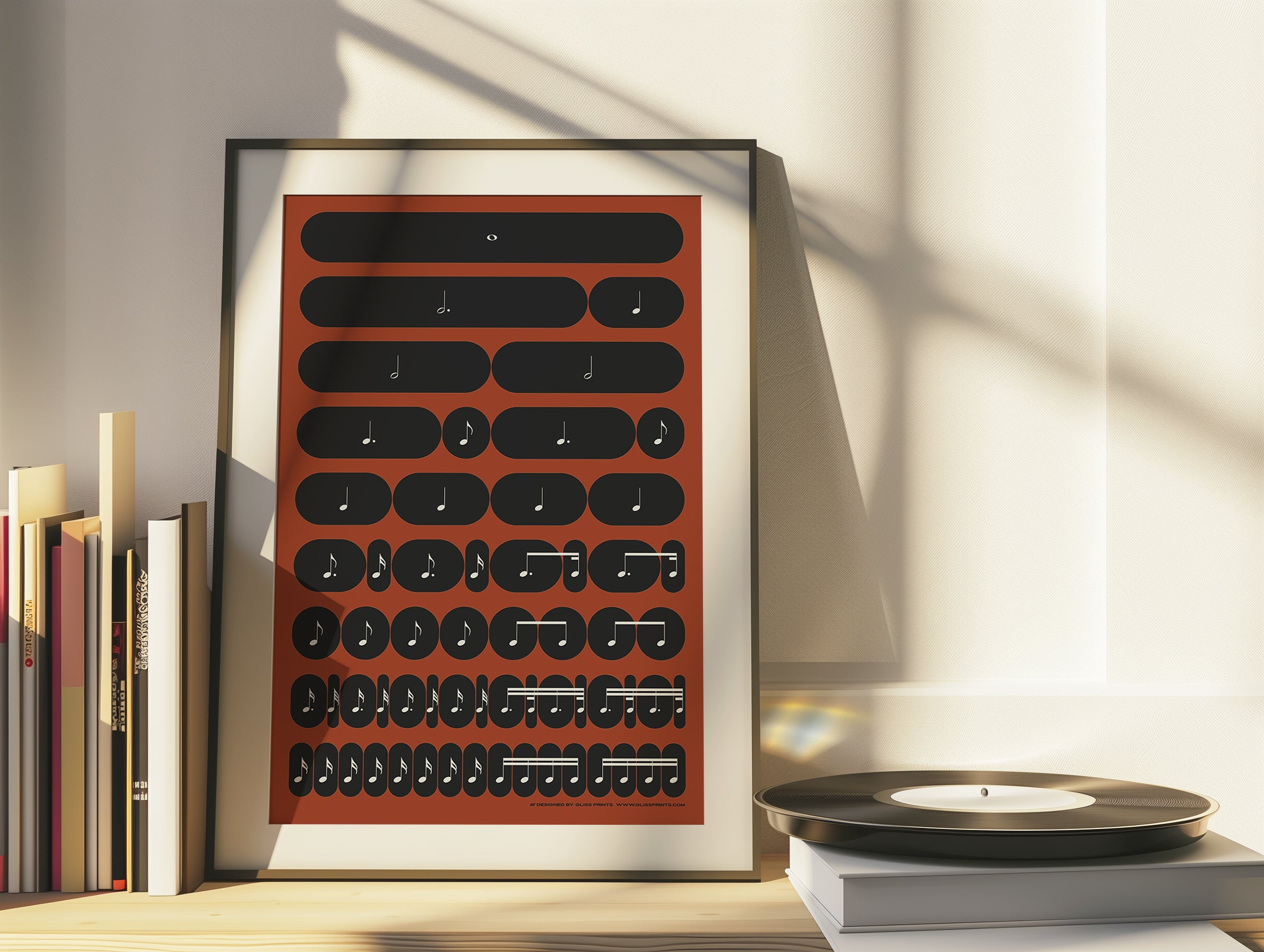 Music Note Value Poster | Rhythm Beat Breakdown | Red