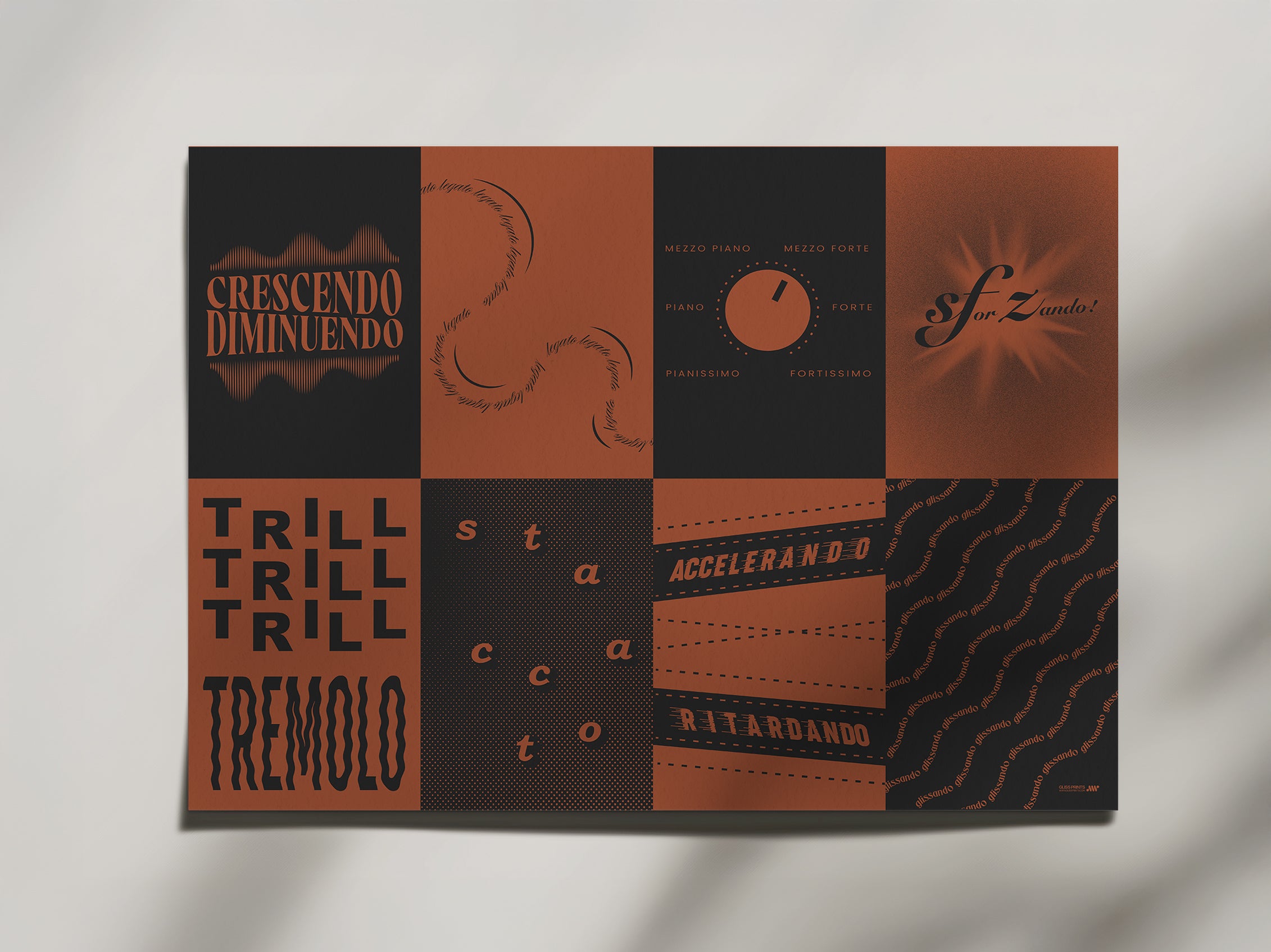 Musical Terms Educational Print, Red