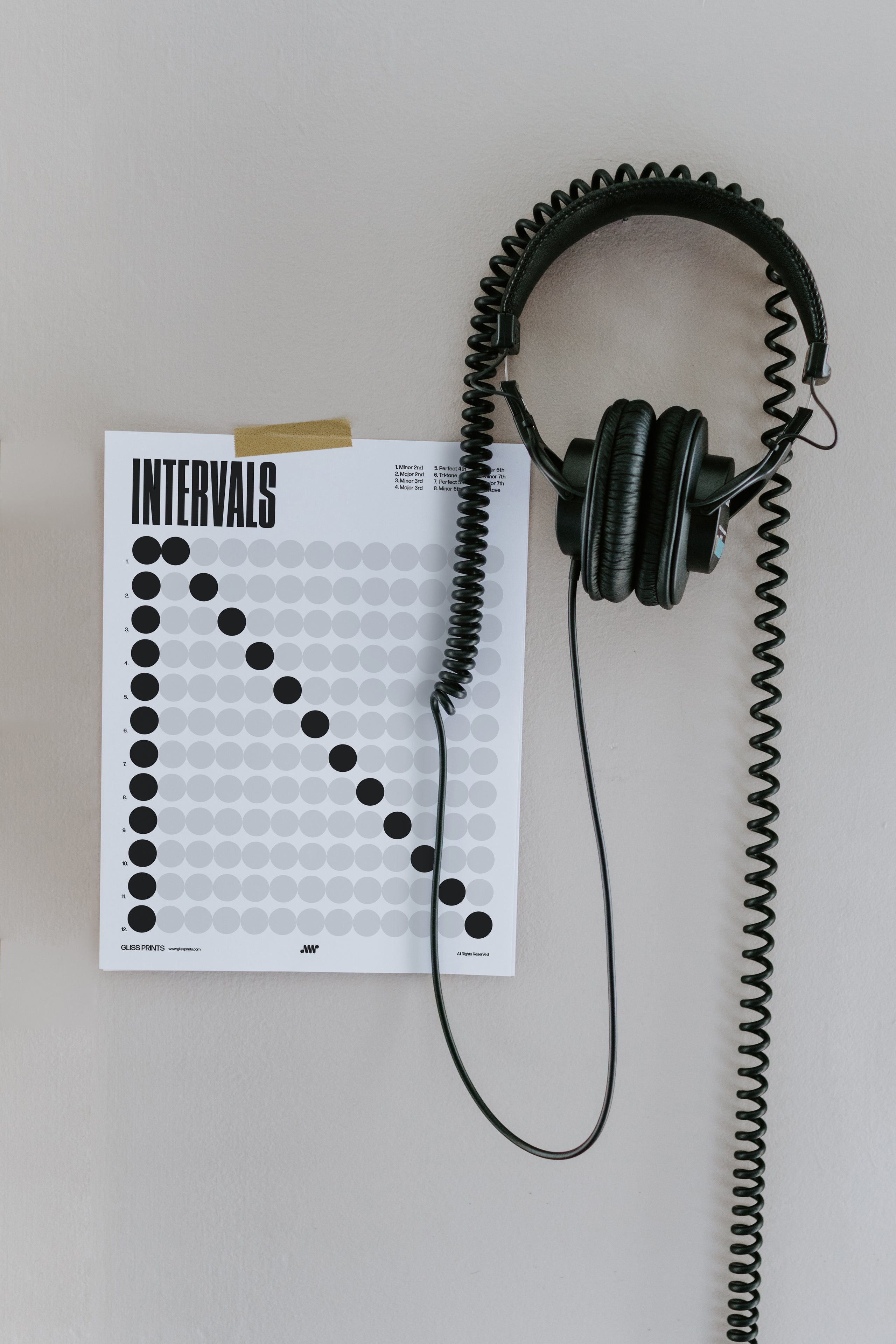 Music Intervals Chart Pdf Dot Design Printable Digital Download