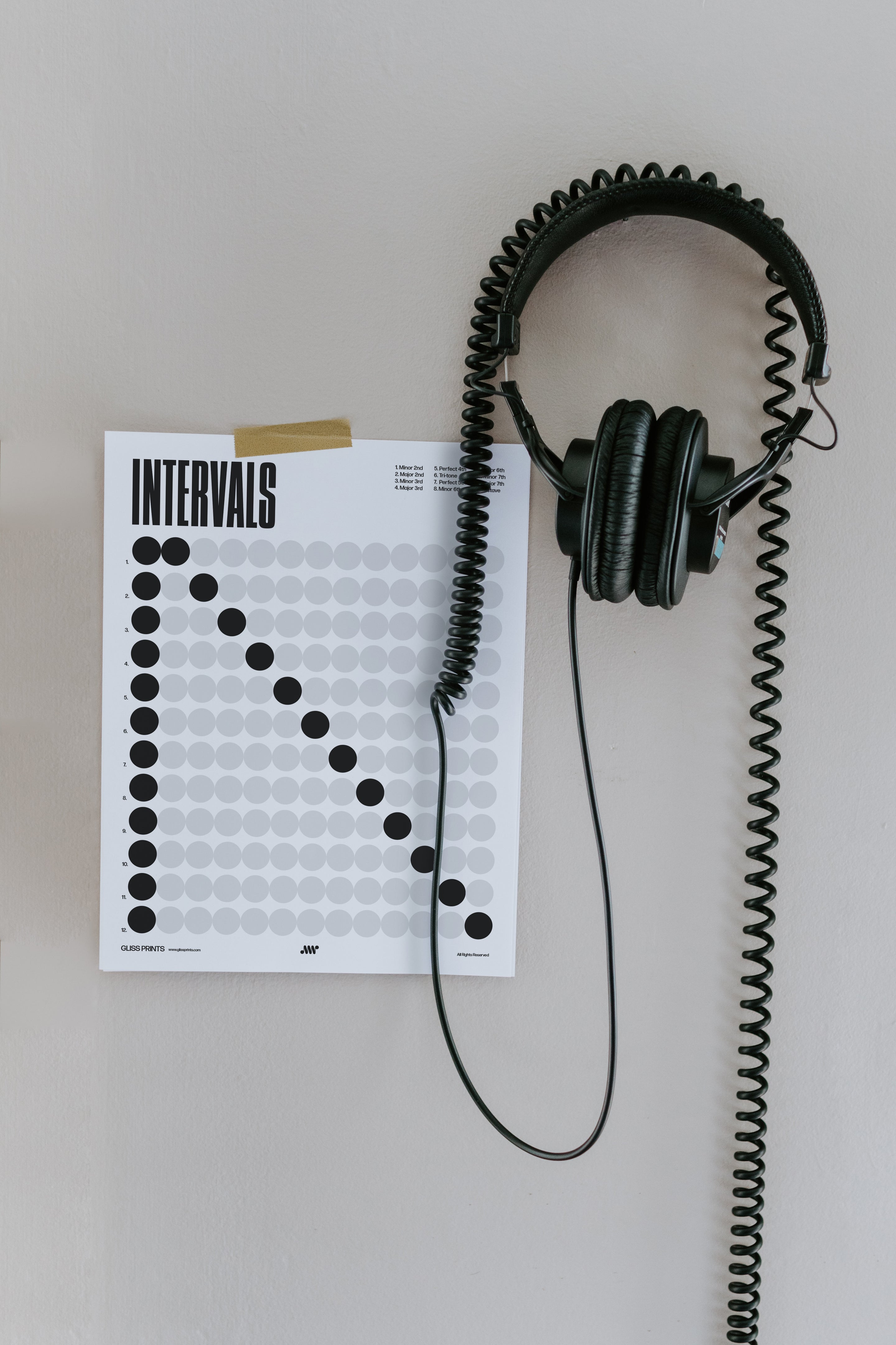 Music Intervals Chart PDF, Dot Design, Printable Digital Download ...