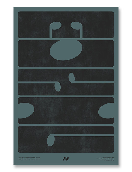M-U-S-I-C Typography Poster, Blue