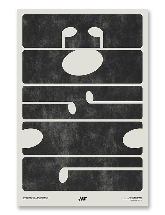 M-U-S-I-C Typography Poster, Cream