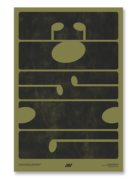 M-U-S-I-C Typography Poster, Green