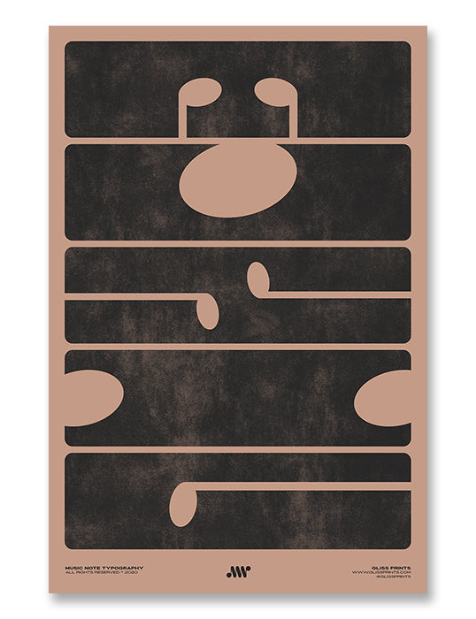 M-U-S-I-C Typography Poster, Pink