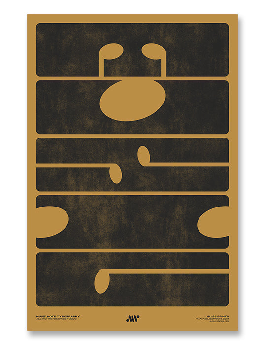 M-U-S-I-C Typography Poster, Yellow