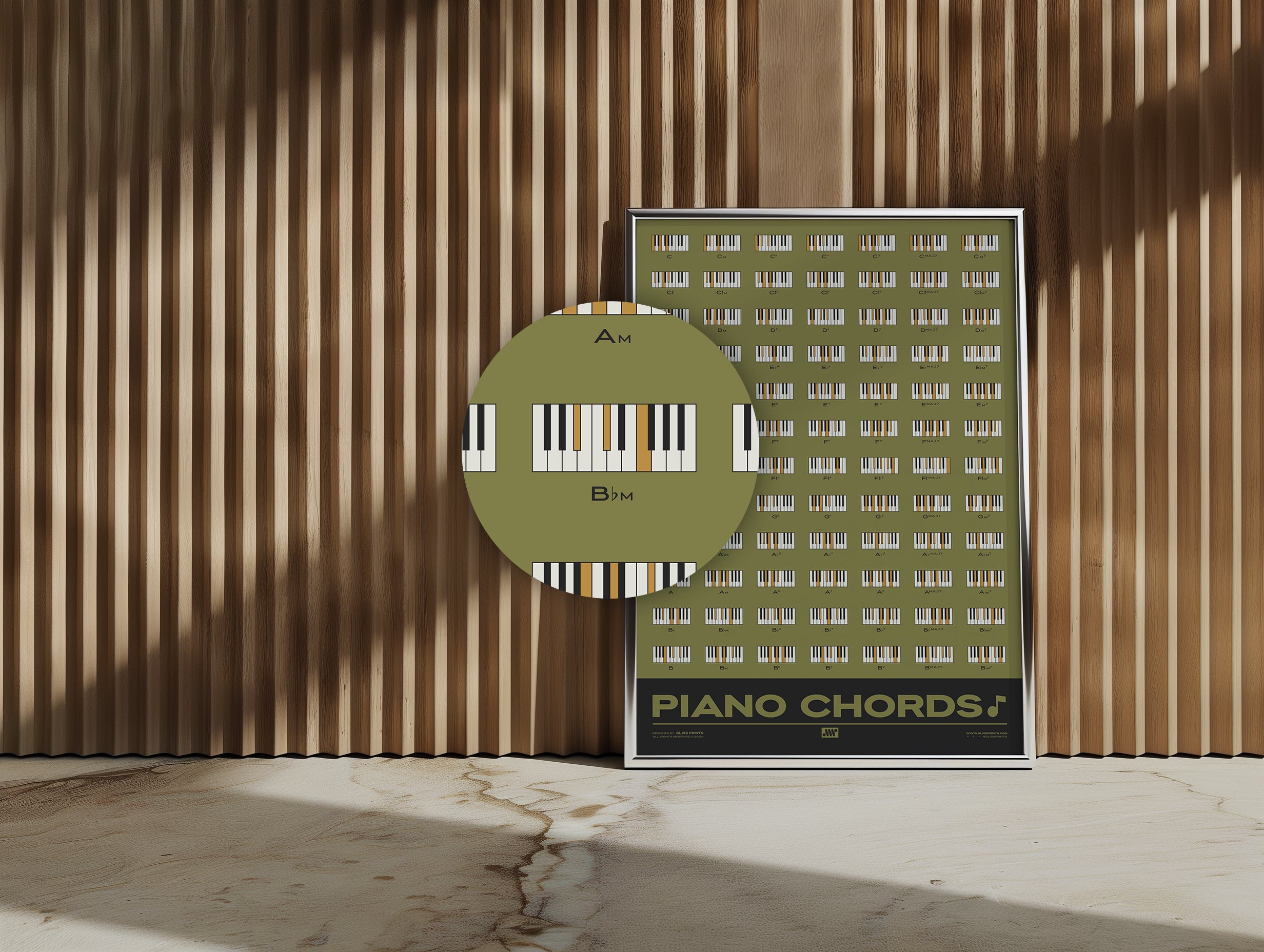 Piano Chords Chart, Green