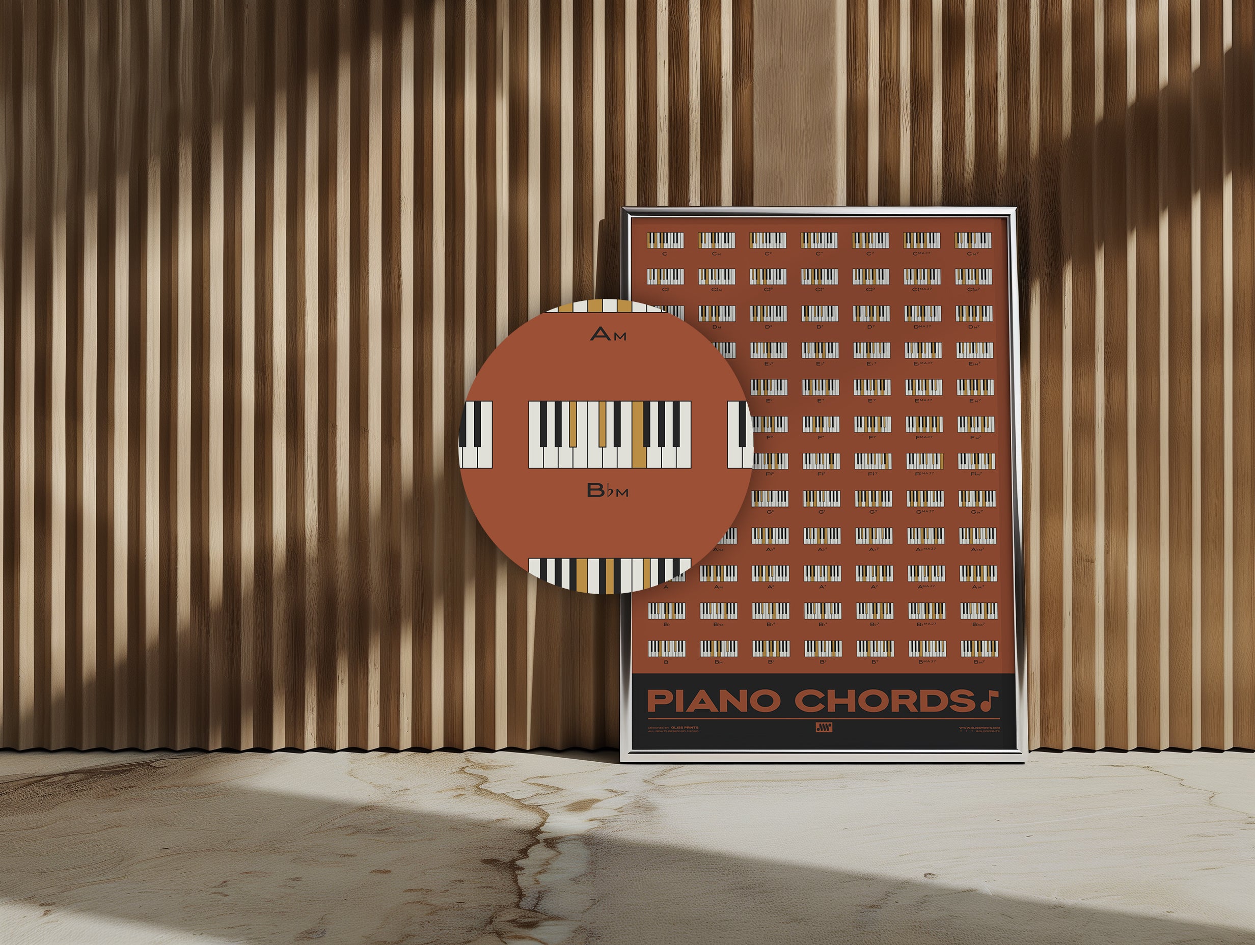 Piano Chords Chart, Red