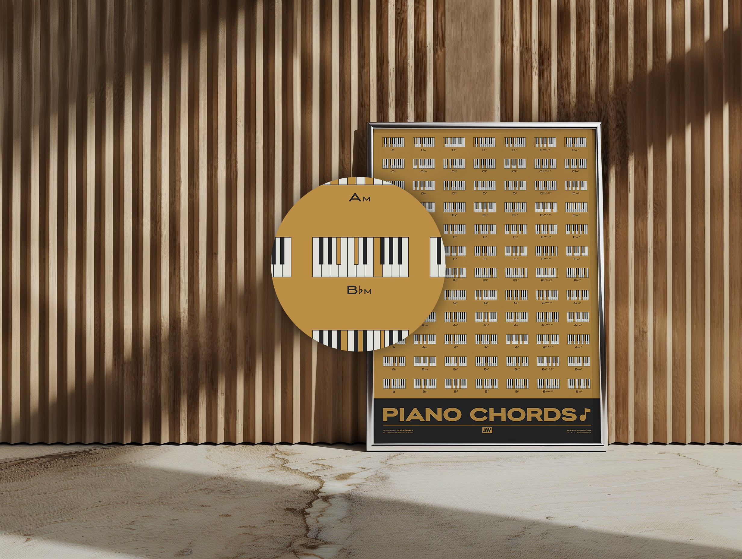 Piano Chords Chart, Yellow