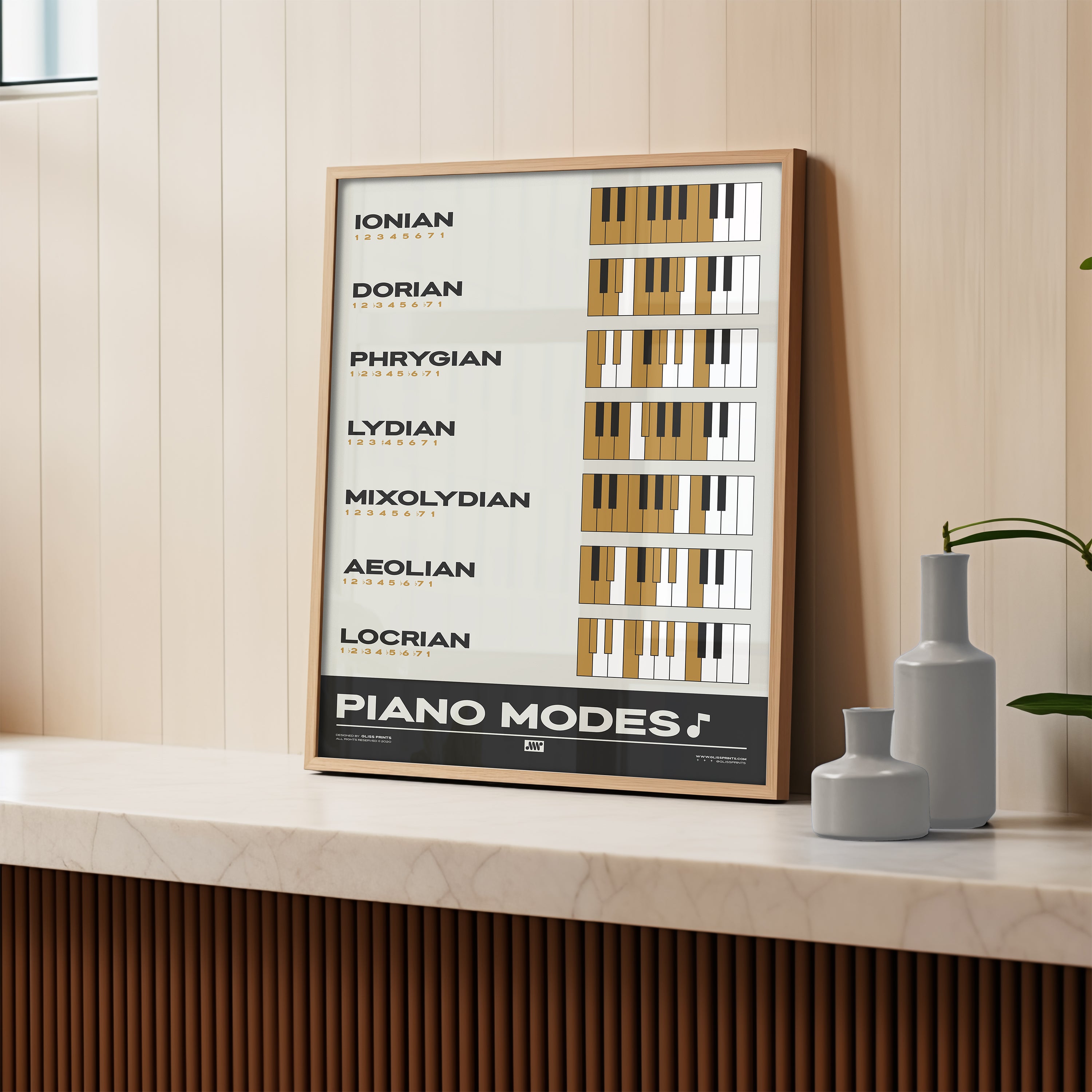 Piano Modes Poster, Cream