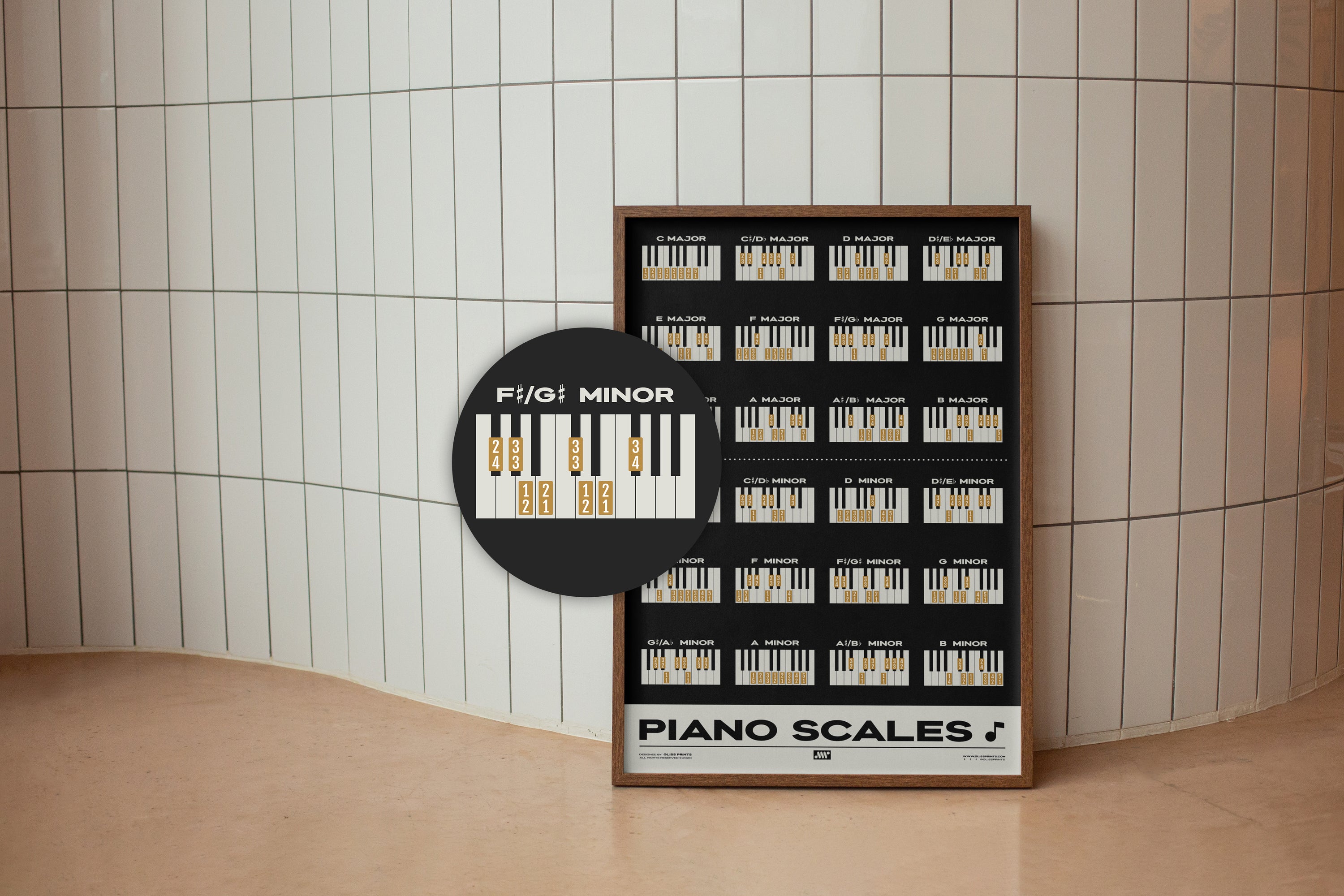 Piano Scales Chart, Black