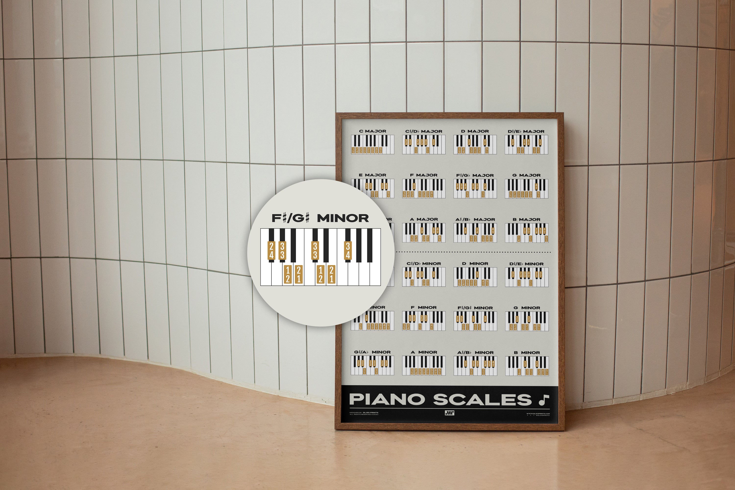 Piano Scales Chart, Cream