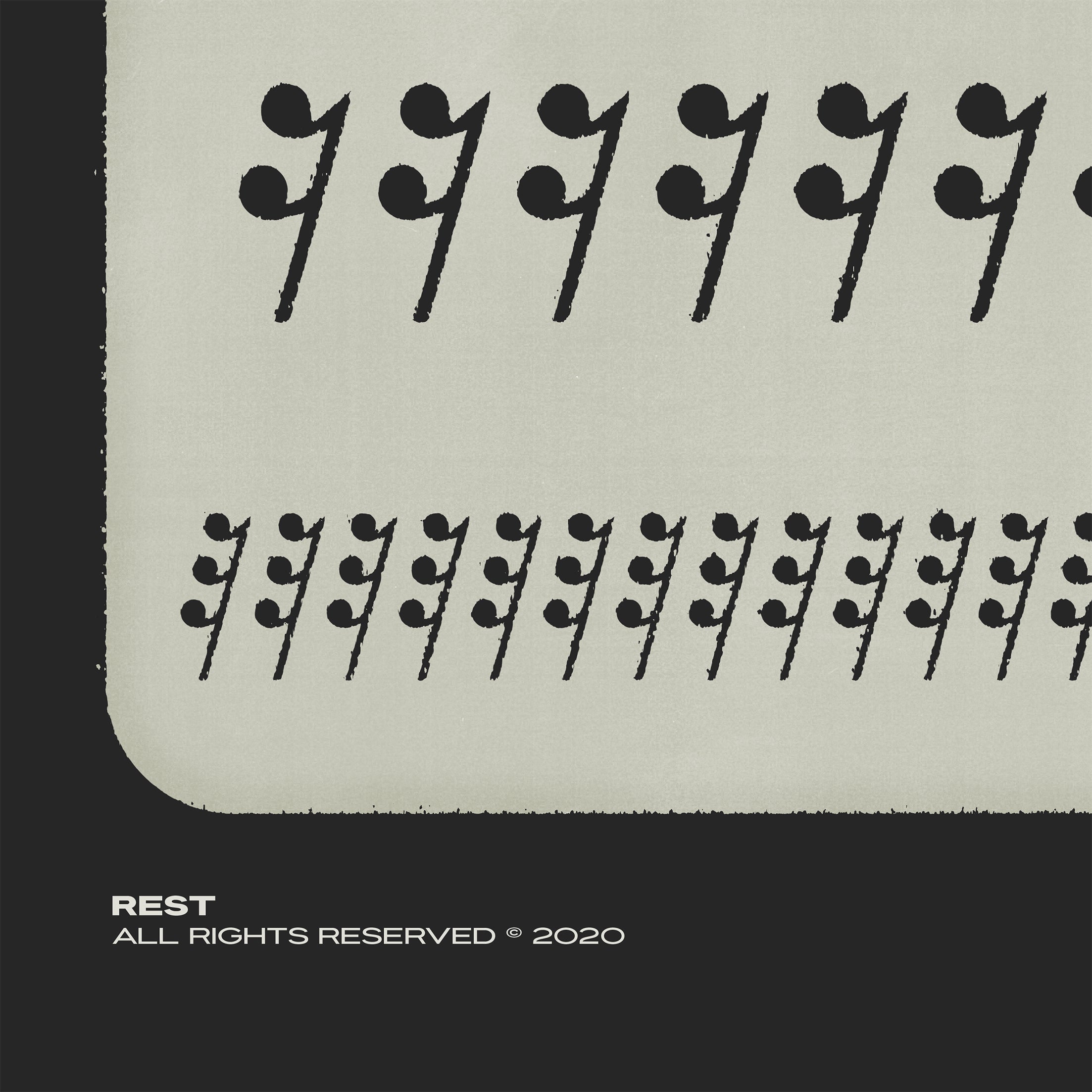 Music Rest Symbol Poster, Black