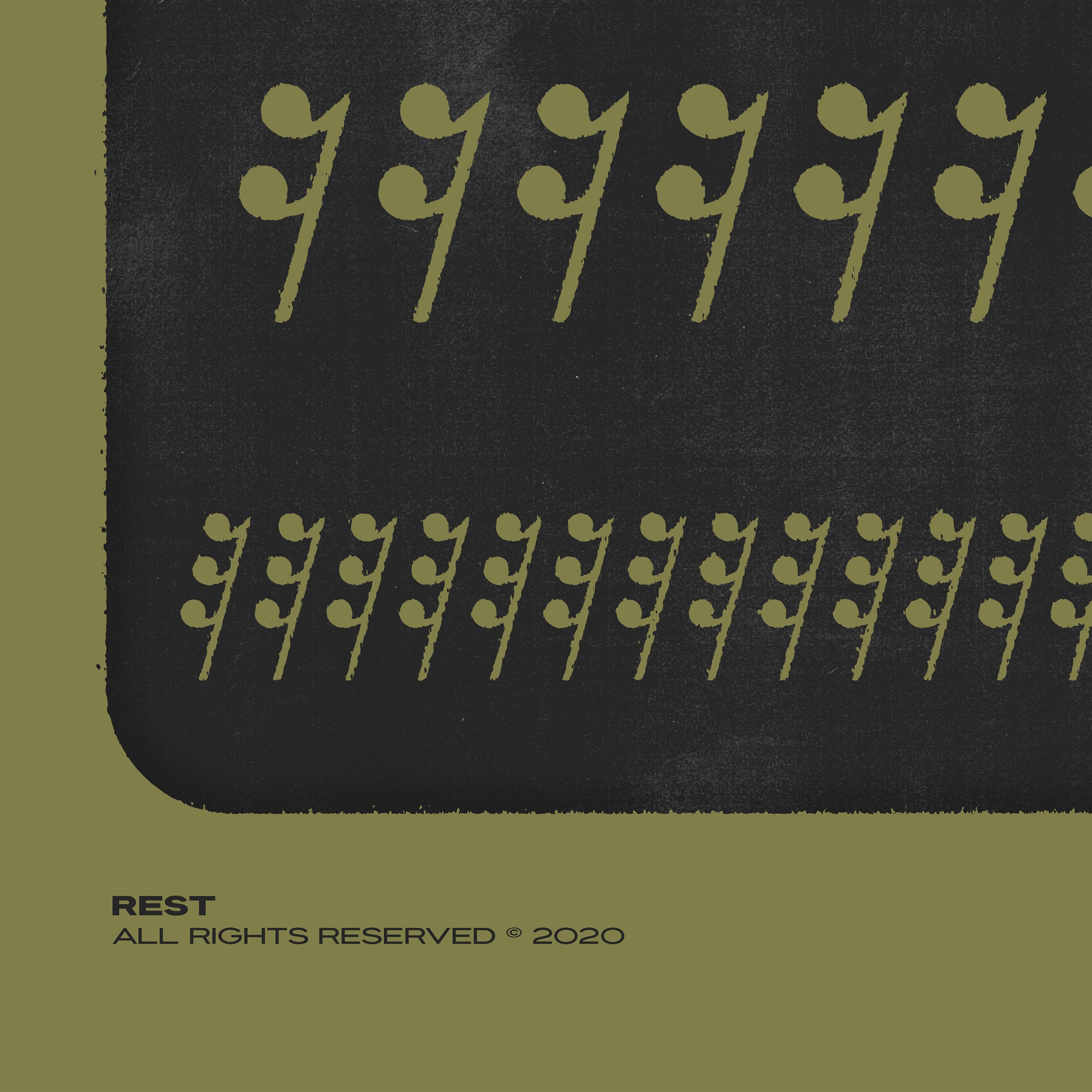 Music Rest Symbol Poster, Green