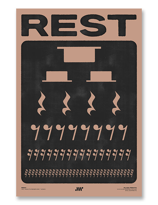 Music Rest Symbol Poster, Pink