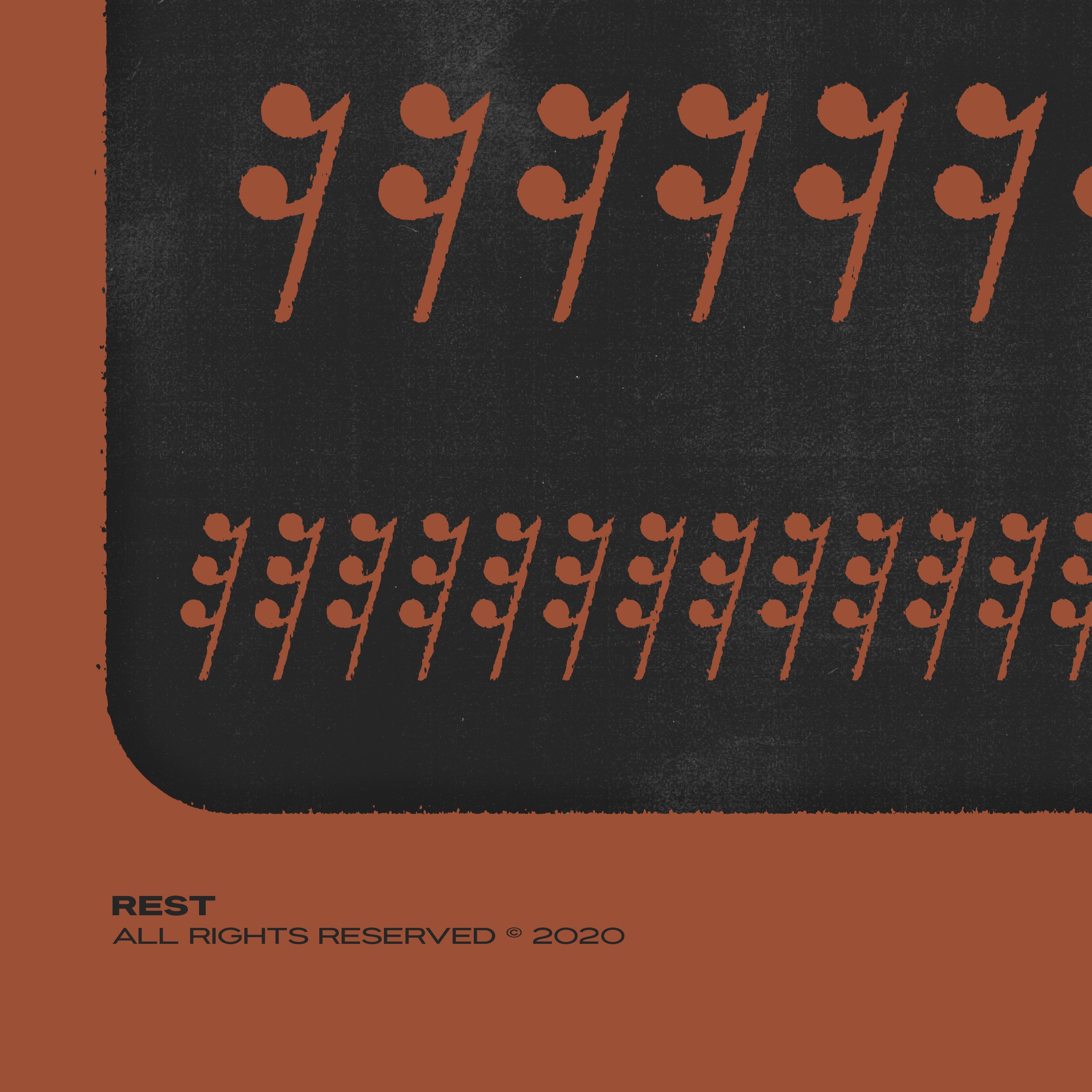 Music Rest Symbol Poster, Red