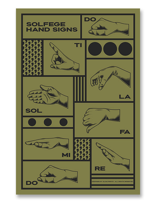 Solfege Hand Sign Poster, Green