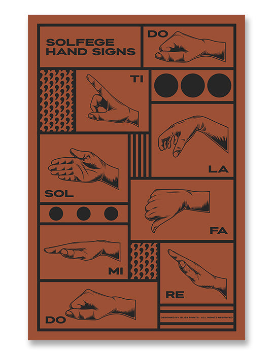 Solfege Hand Sign Poster, Red