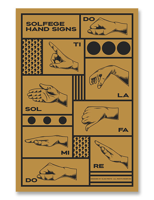 Solfege Hand Sign Poster, Yellow