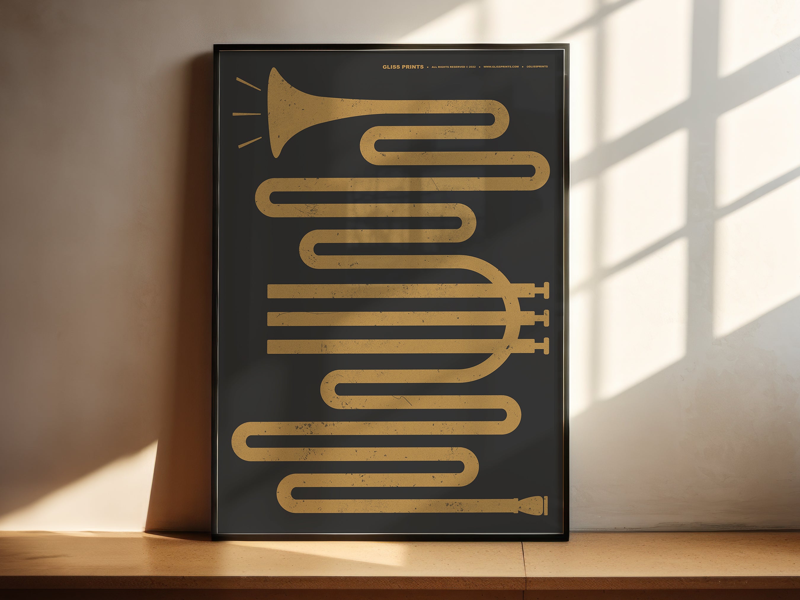 Trumpet Instrument Music Art Print – Gliss Prints
