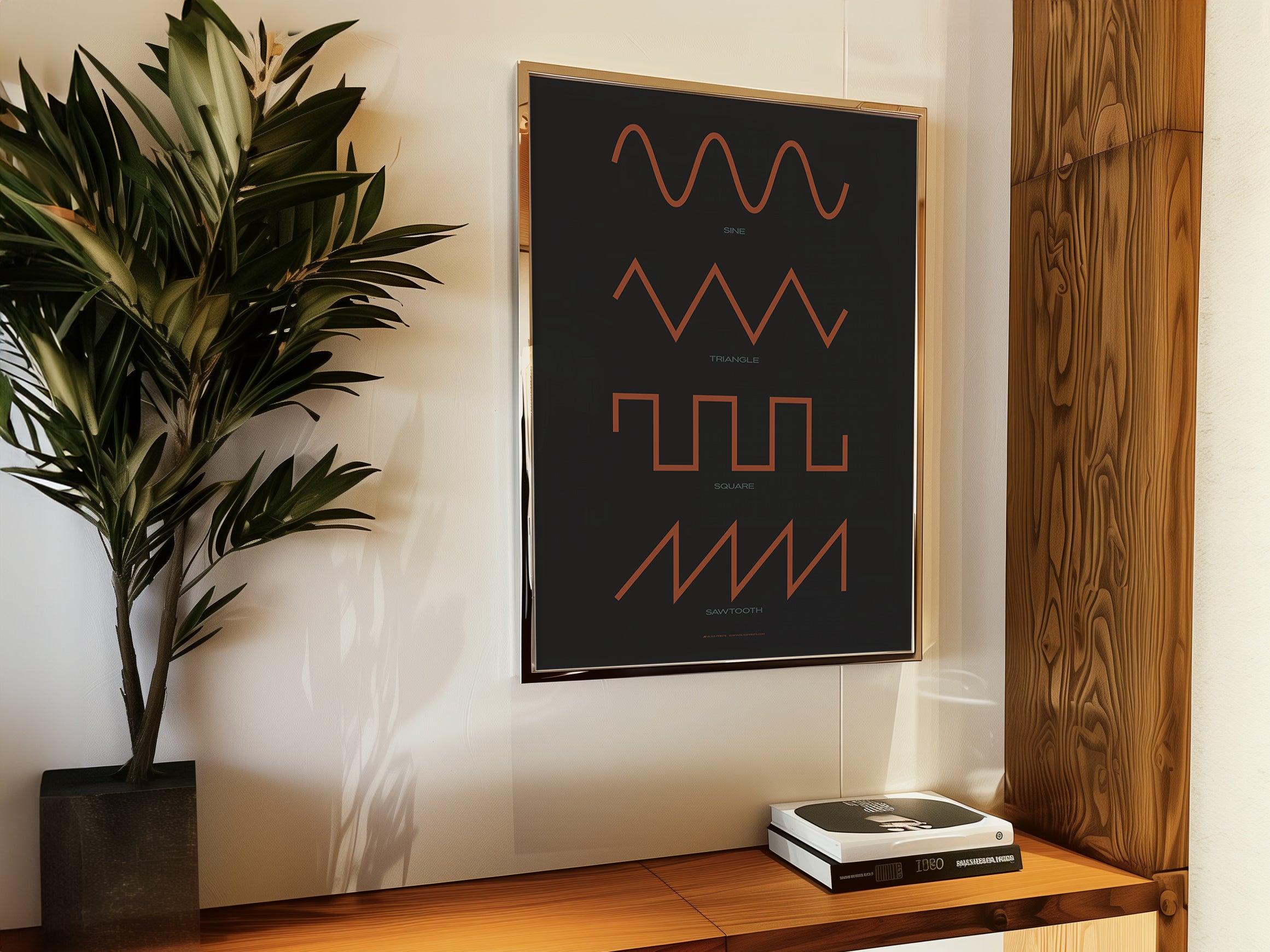 Synthesizer Waveform Print, Black