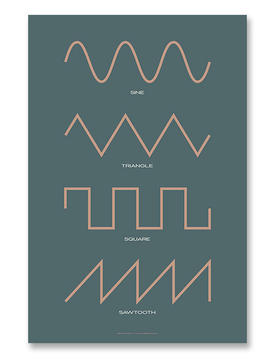 Synthesizer Waveform Print, Blue
